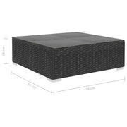 Set de muebles de jardín 9 pzas y cojines ratán sintético negro V5055 Vetonek