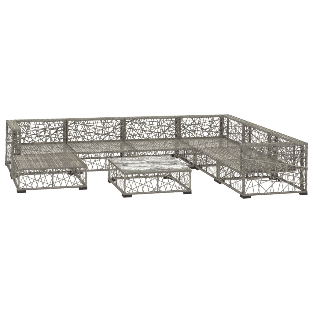 Set de muebles de jardín 8 pzas y cojines ratán sintético gris vidaXL