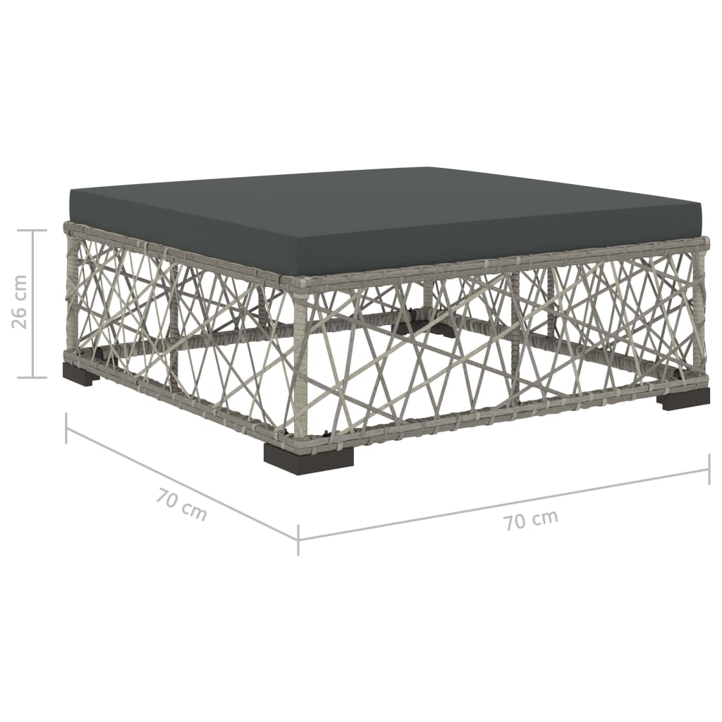 Set de muebles de jardín 8 pzas y cojines ratán sintético gris vidaXL