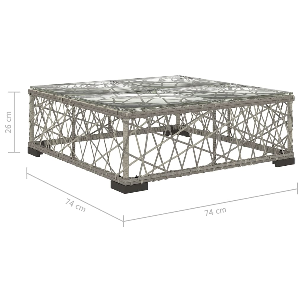 Set de muebles de jardín 10 pzas y cojines ratán sintético gris vidaXL