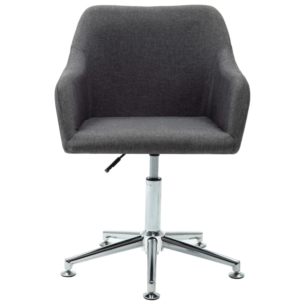 Silla de oficina giratoria tela gris oscuro vidaXL