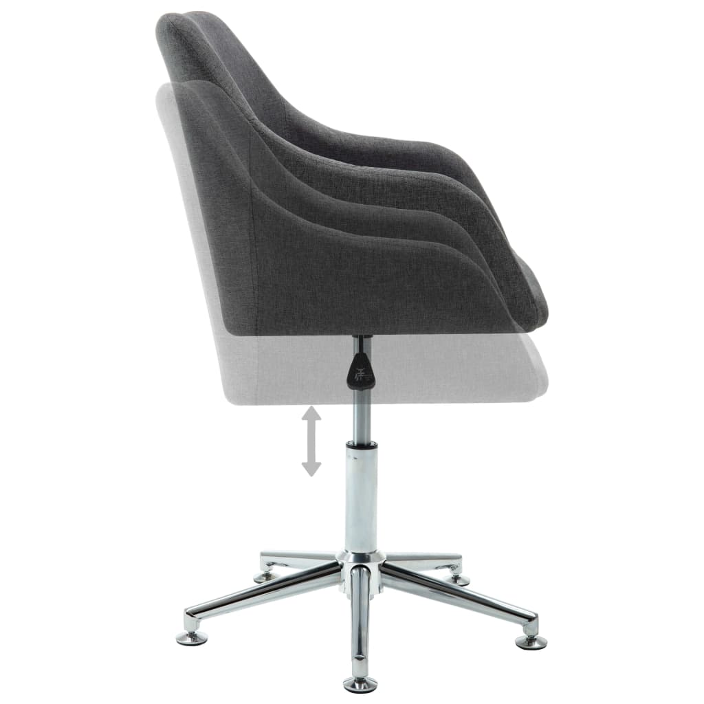 Silla de oficina giratoria tela gris oscuro vidaXL