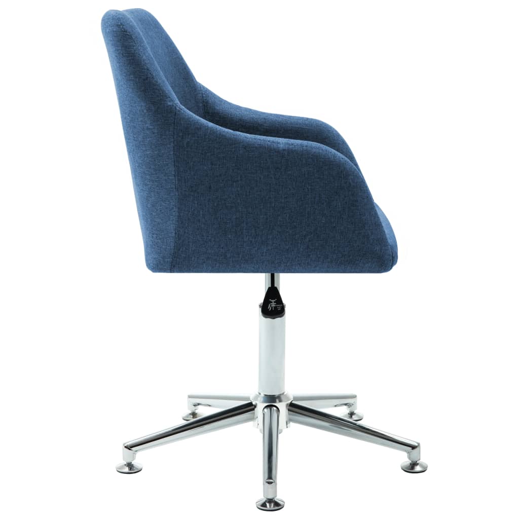 Blue fabric rotating office chair