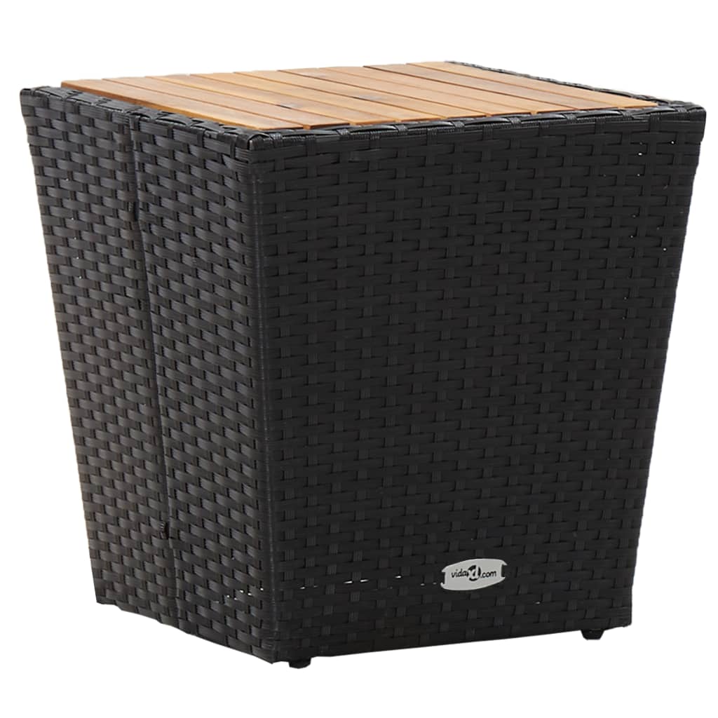 Table basse en rotin PE et bois d'acacia massif 41,5x41,5x43 cm v7479 Vetonek