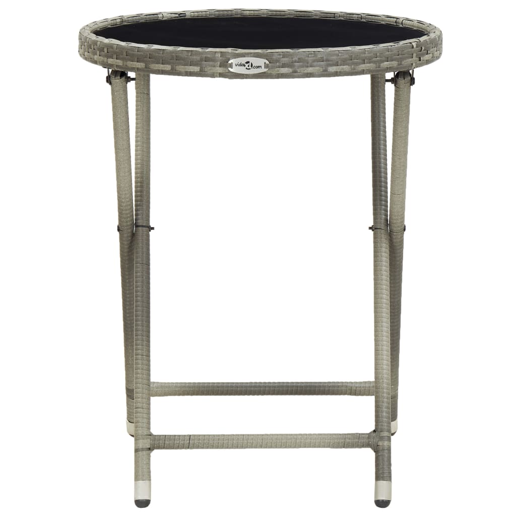 Synthetic Ratán Center Table and Gray Template Glass 60 cm