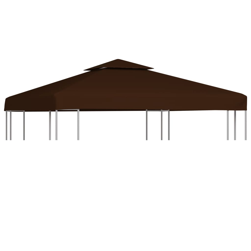 Toldo de cenador 2 niveles marrón 310 g/m² 3x3 m