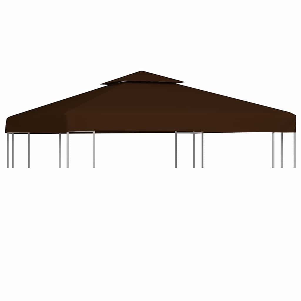 Vetonek Toldo de cenador 2 niveles marrón 310 g/m² 3x3 m