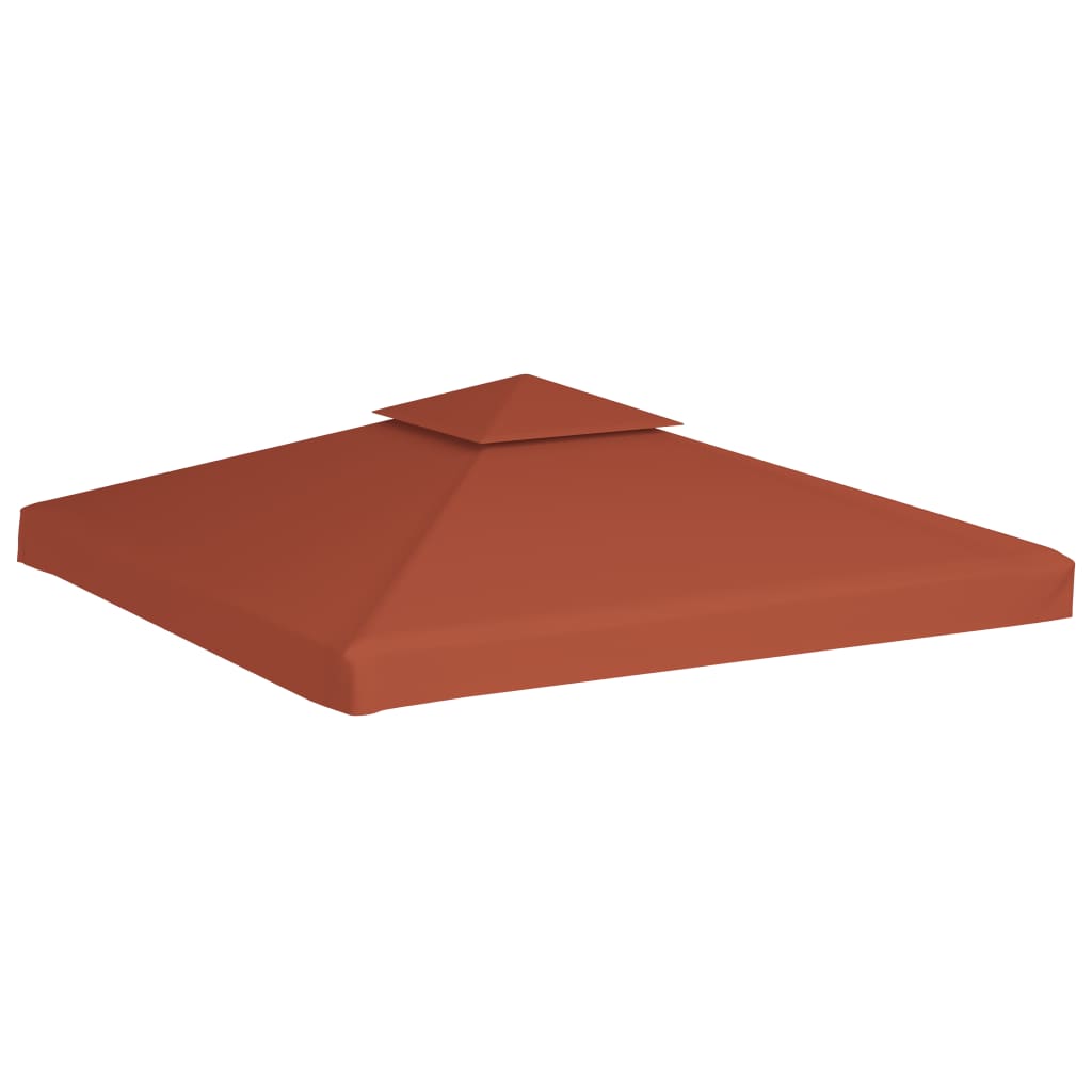 Toldo de cenador 2 niveles terracota 310 g/m² 3x3 m