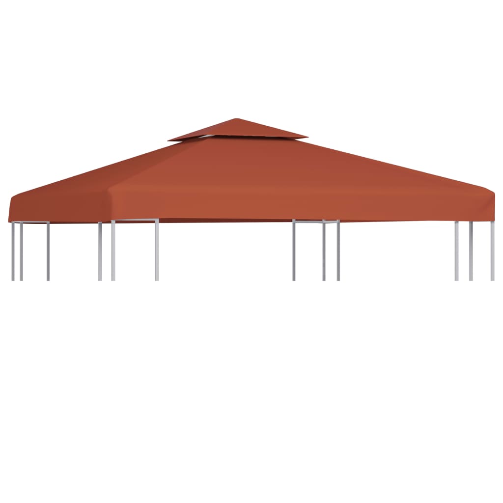 Vetonek Toldo de cenador 2 niveles terracota 310 g/m² 3x3 m