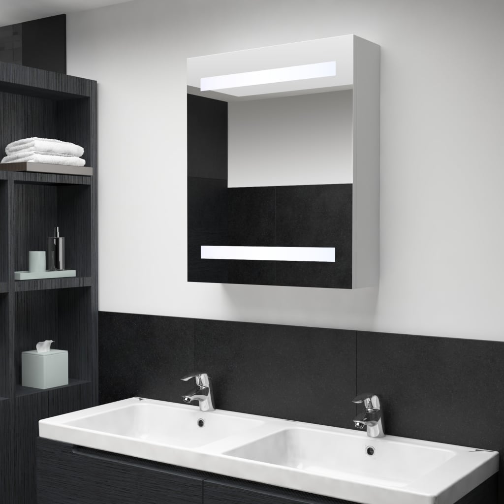 Vetonek Mueble de baño con espejo LED 50x13,5x60 cm