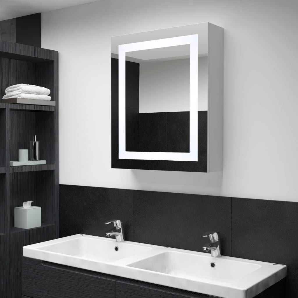 Vetonek Mueble de baño con espejo LED 50x13x70 cm