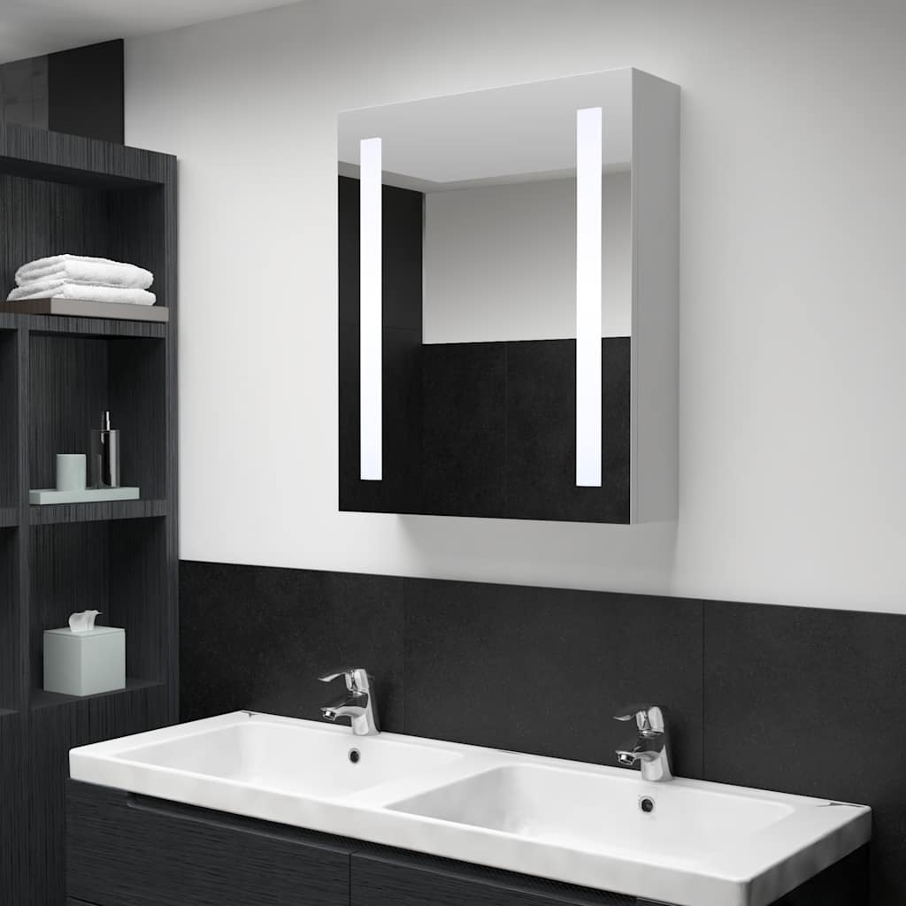 Vetonek Mueble de baño con espejo LED 50x13x70 cm