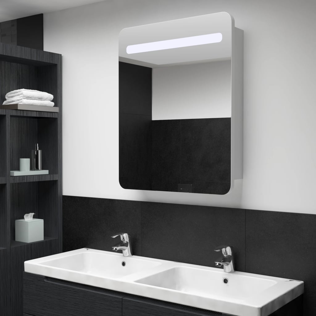 Vetonek Mueble de baño con espejo LED 60x11x80 cm