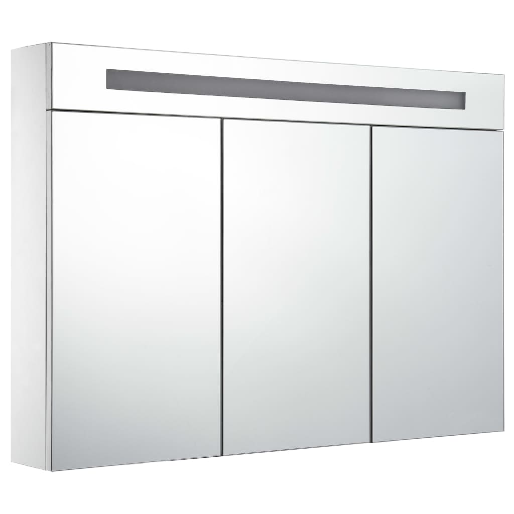 Badschrank mit LED -Spiegel 88x13x62 cm