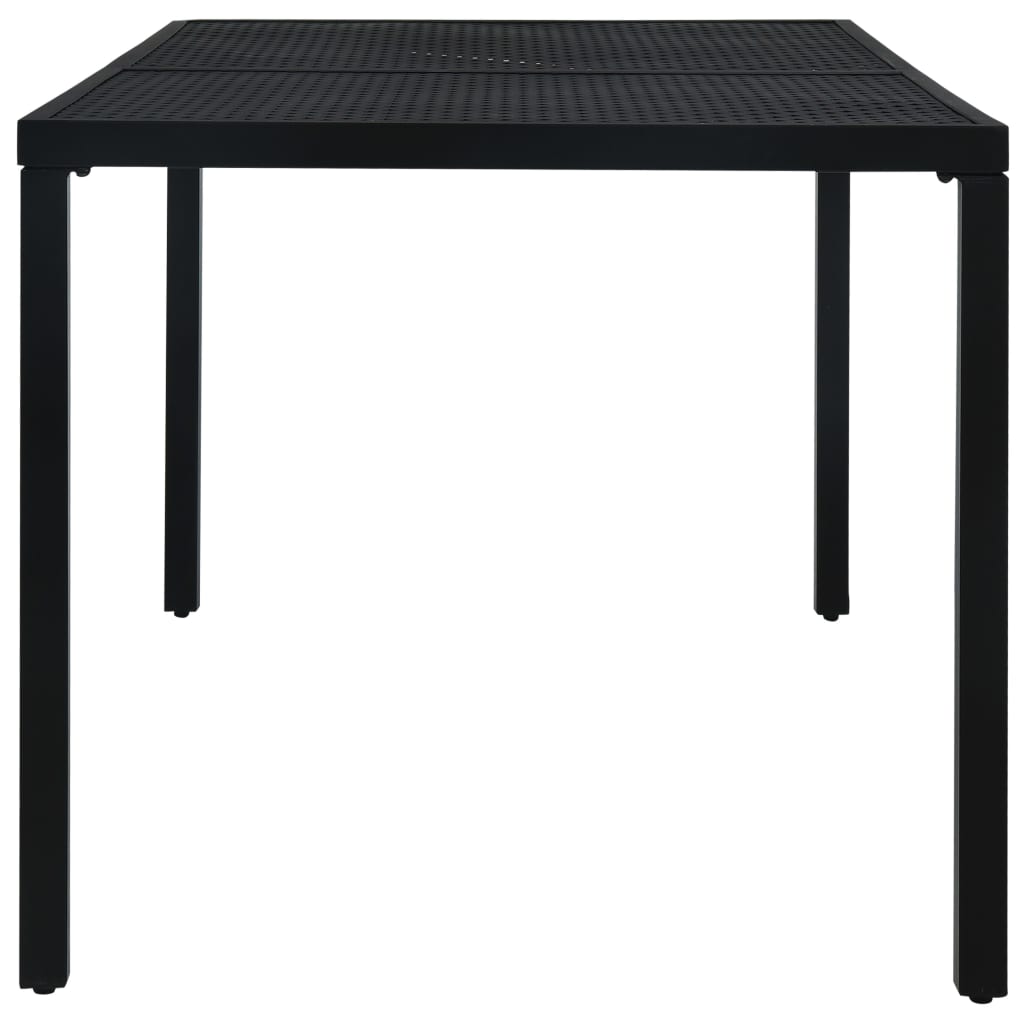 Mesa de jardín de acero negro 180x83x72 cm