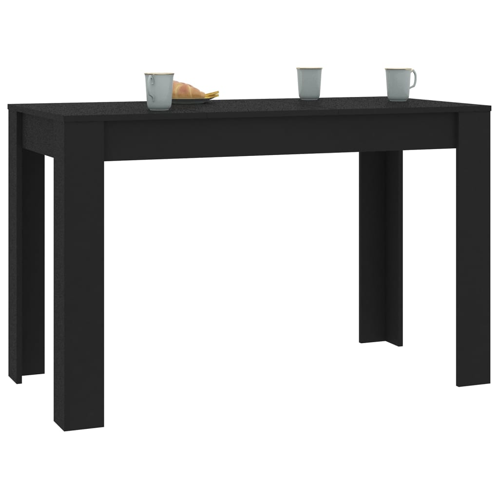 Mesa de jantar de madeira preta 120x60x76 cm