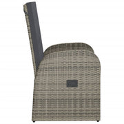 Cadeiras e almofadas reclináveis de jardim 2 unidades rattan PE cinza - Vetonek