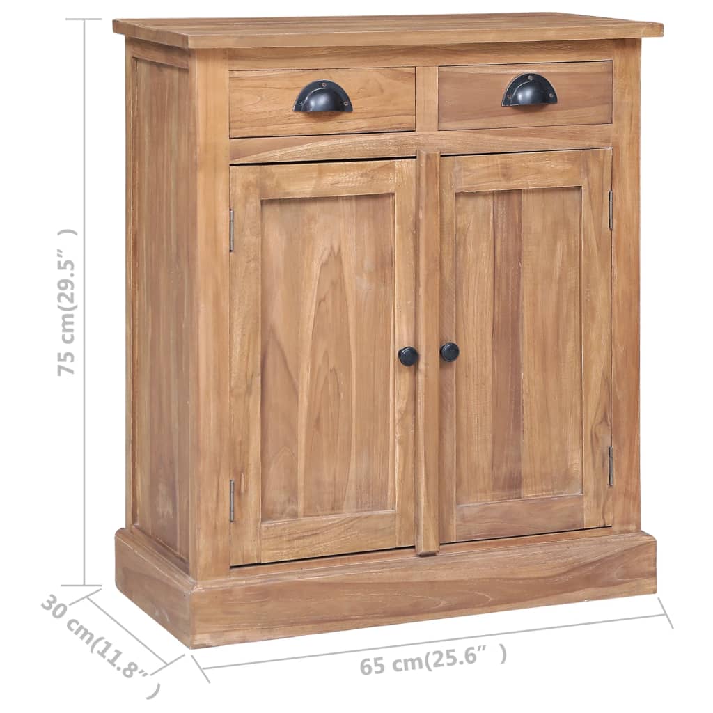 Mesita de noche de madera maciza de teca 65x30x75 cm