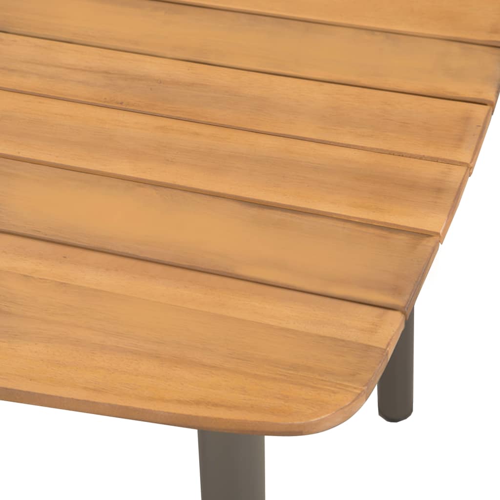 Mesa de jardín madera maciza de acacia y acero 200x100x72 cm vidaXL