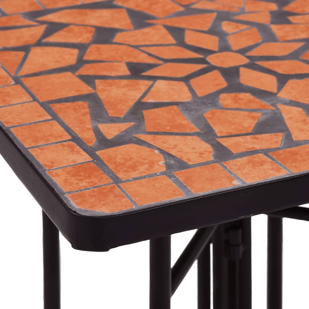 Mesa auxiliar de mosaico cerámica terracota vidaXL