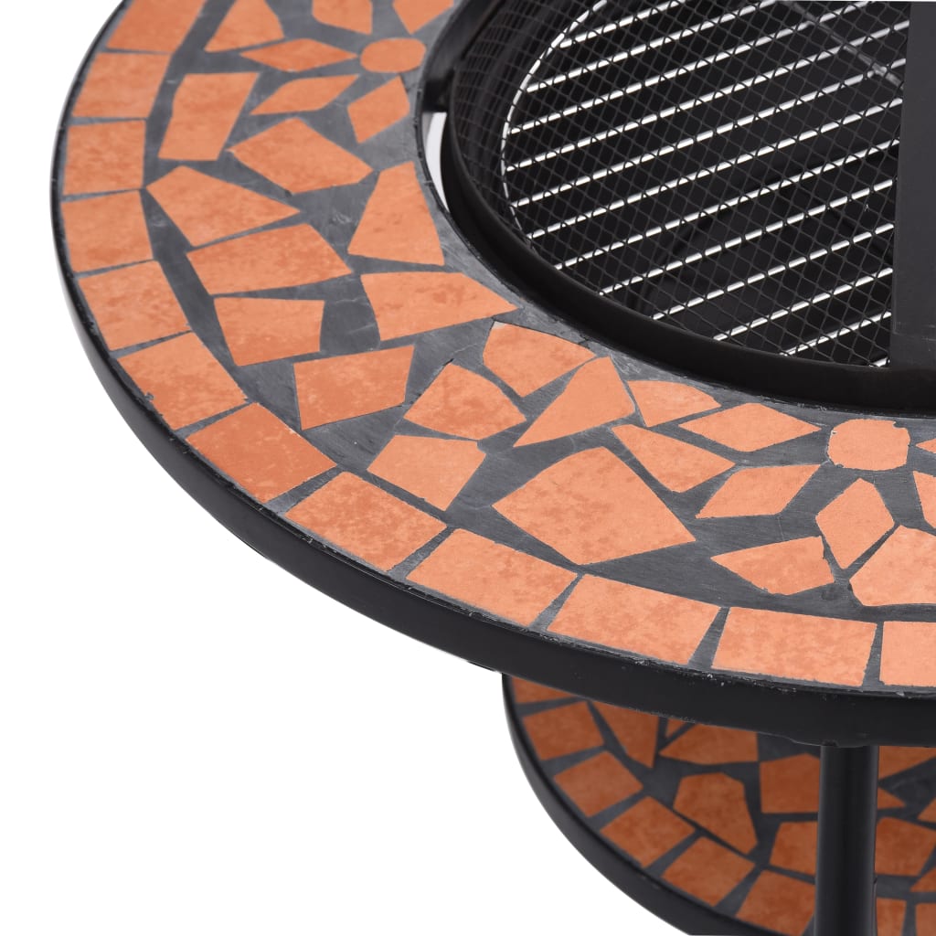 Mesita con brasero de mosaico cerámica terracota 68 cm vidaXL