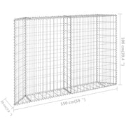 Arriate de gaviones de trapecio acero galvanizado 150x20x100 cm v4828 Vetonek