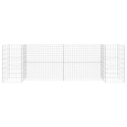 Jardinera de gaviones forma de h alambre de acero 260x40x80 cm v4880 - Vetonek