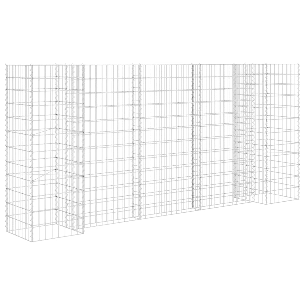 Vetonek Jardinera de gaviones forma de H alambre de acero 260x40x120 cm