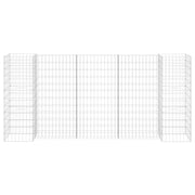 Jardinera de gaviones forma de h alambre de acero 260x40x120 cm v4903 - Vetonek