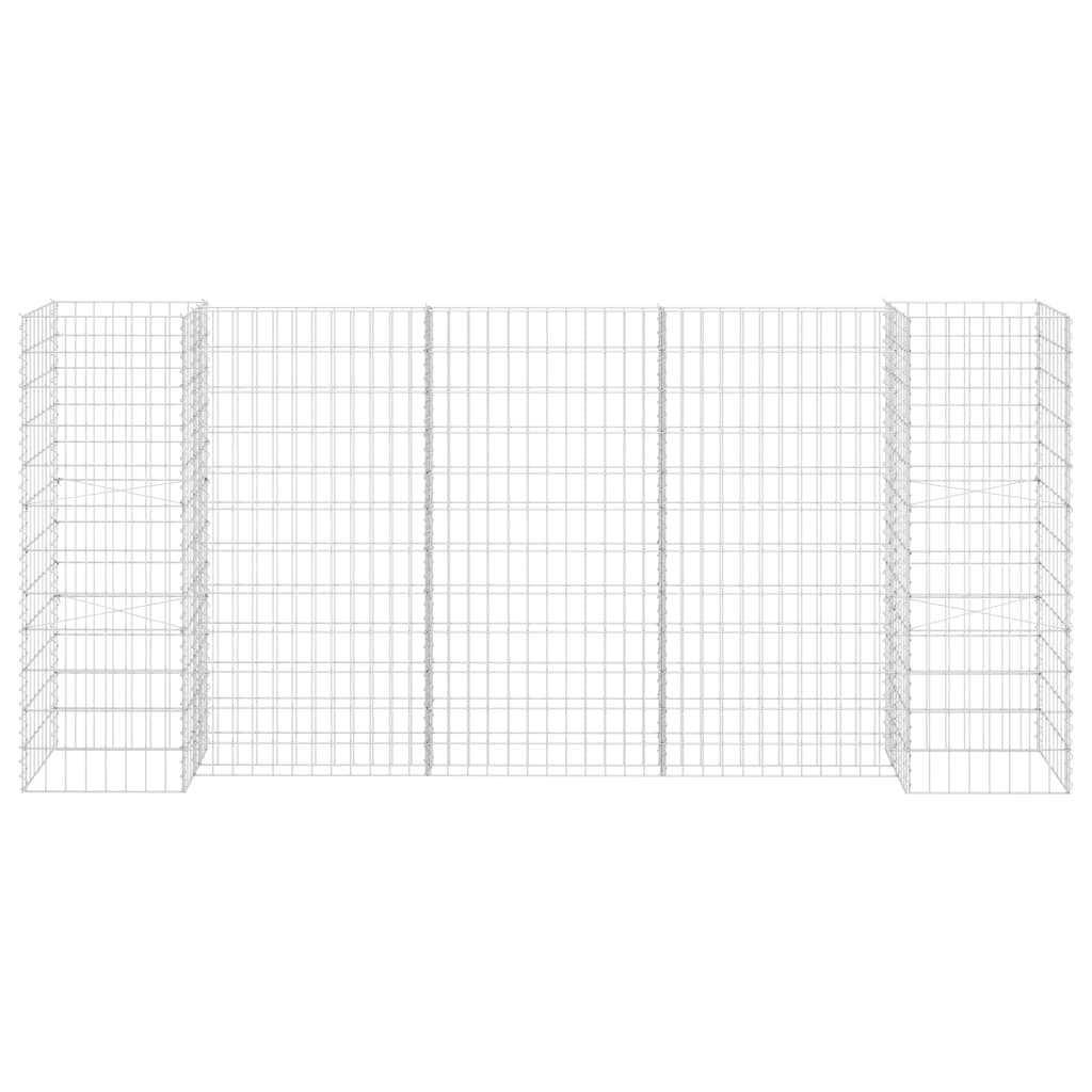 Jardinera de gaviones forma de h alambre de acero 260x40x120 cm v4903 - Vetonek