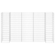 Jardinera de gaviones forma de h alambre de acero 260x40x150 cm v4910 - Vetonek