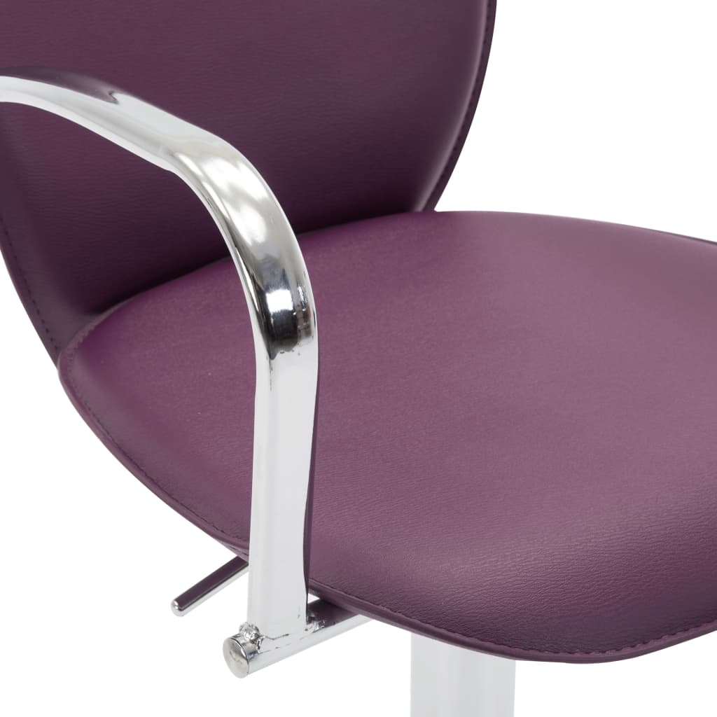 Taburetes cocina con reposabrazos 2 uds cuero sintético morado vidaXL