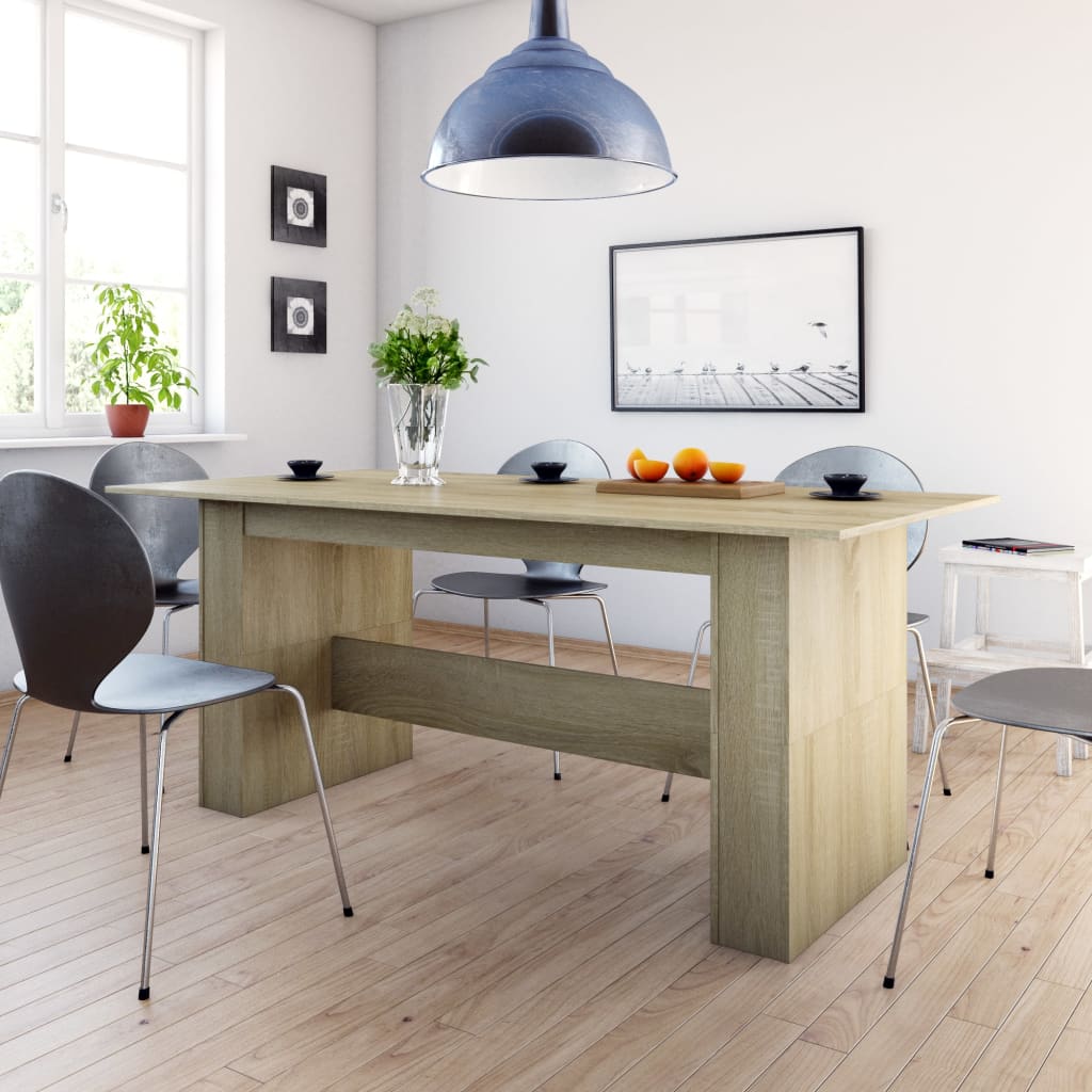 Vetonek Mesa de comedor madera de ingeniería roble Sonoma 180x90x76 cm