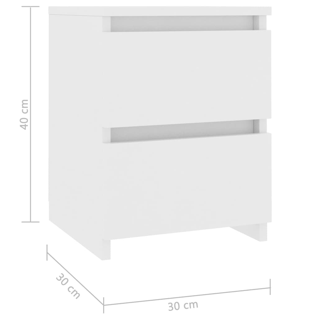 Mesitas de noche 2 uds madera blanco 30x30x40 cm vidaXL