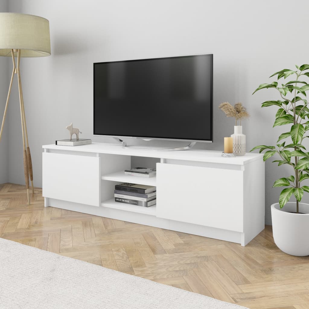 Vetonek Mueble para TV madera contrachapada blanco 120x30x35,5 cm