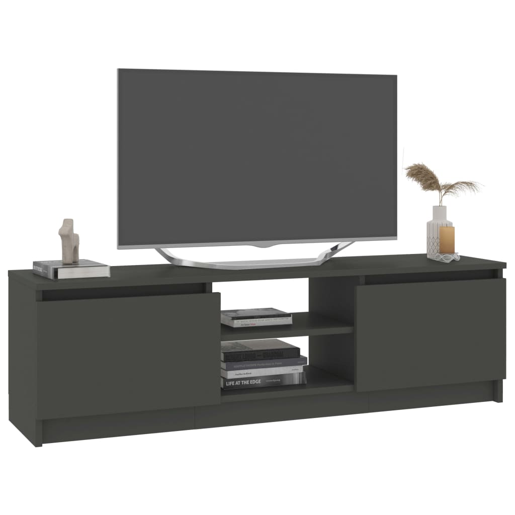 Gray agglomerate TV furniture 120x30x35.5 cm