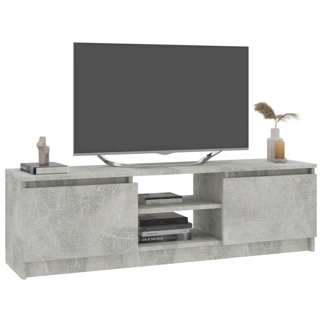 Mueble para TV de aglomerado gris hormigón 120x30x35,5 cm