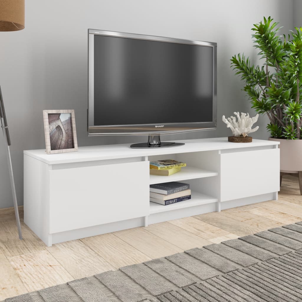 Vetonek Mueble para TV madera contrachapada blanco 140x40x35,5 cm