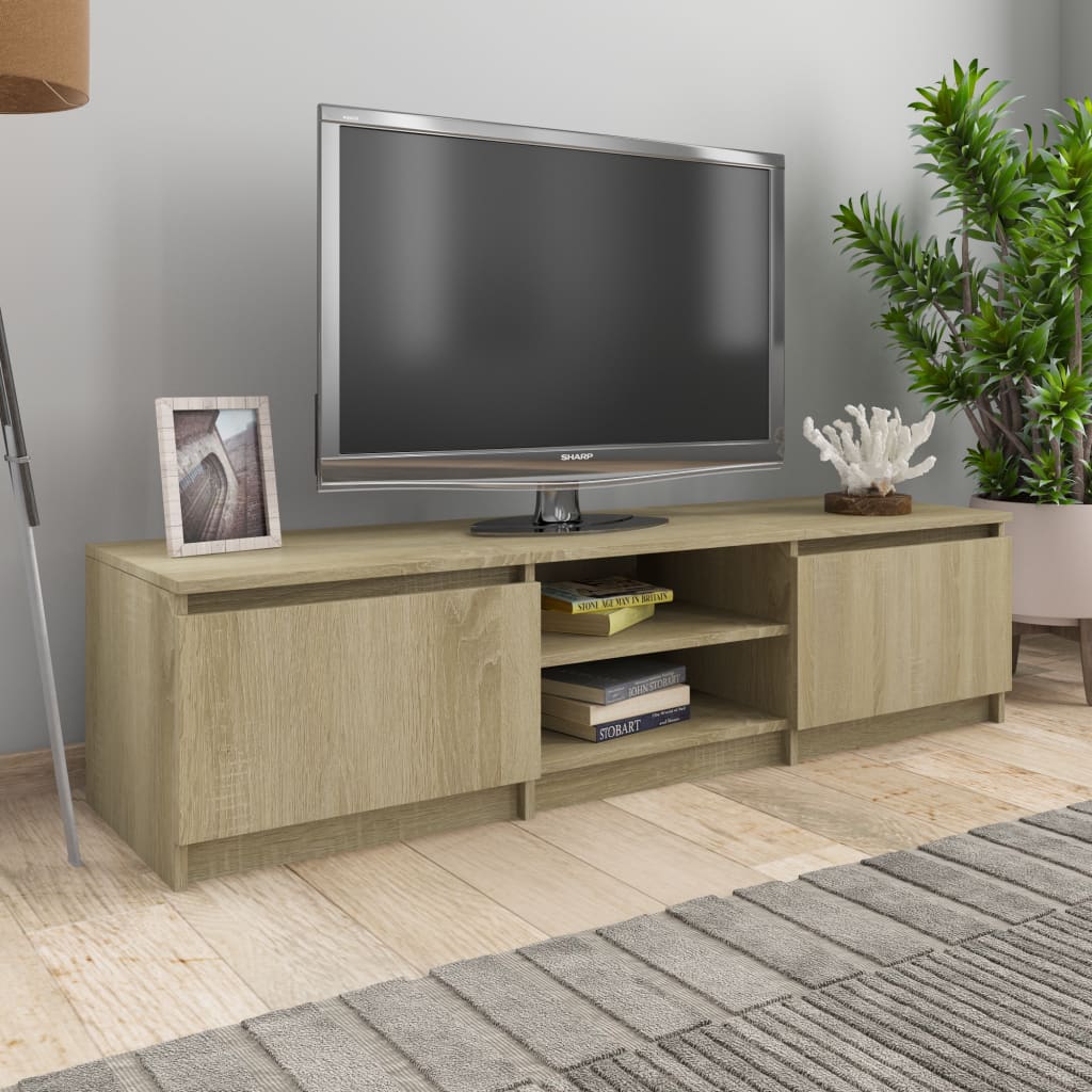 Vetonek Mueble TV madera contrachapada color roble Sonoma 140x40x35,5cm