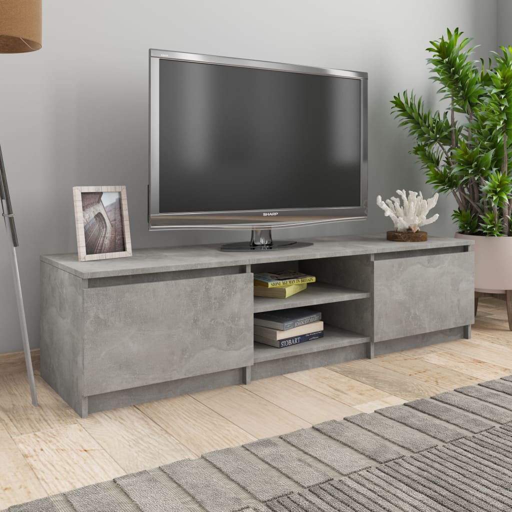 Vetonek Mueble de TV madera contrachapada gris hormigón 140x40x35,5 cm