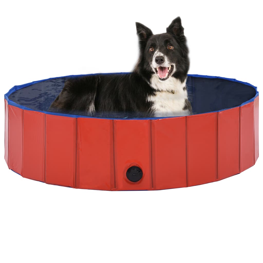 Vetonek Piscina para perros plegable PVC rojo 120x30 cm