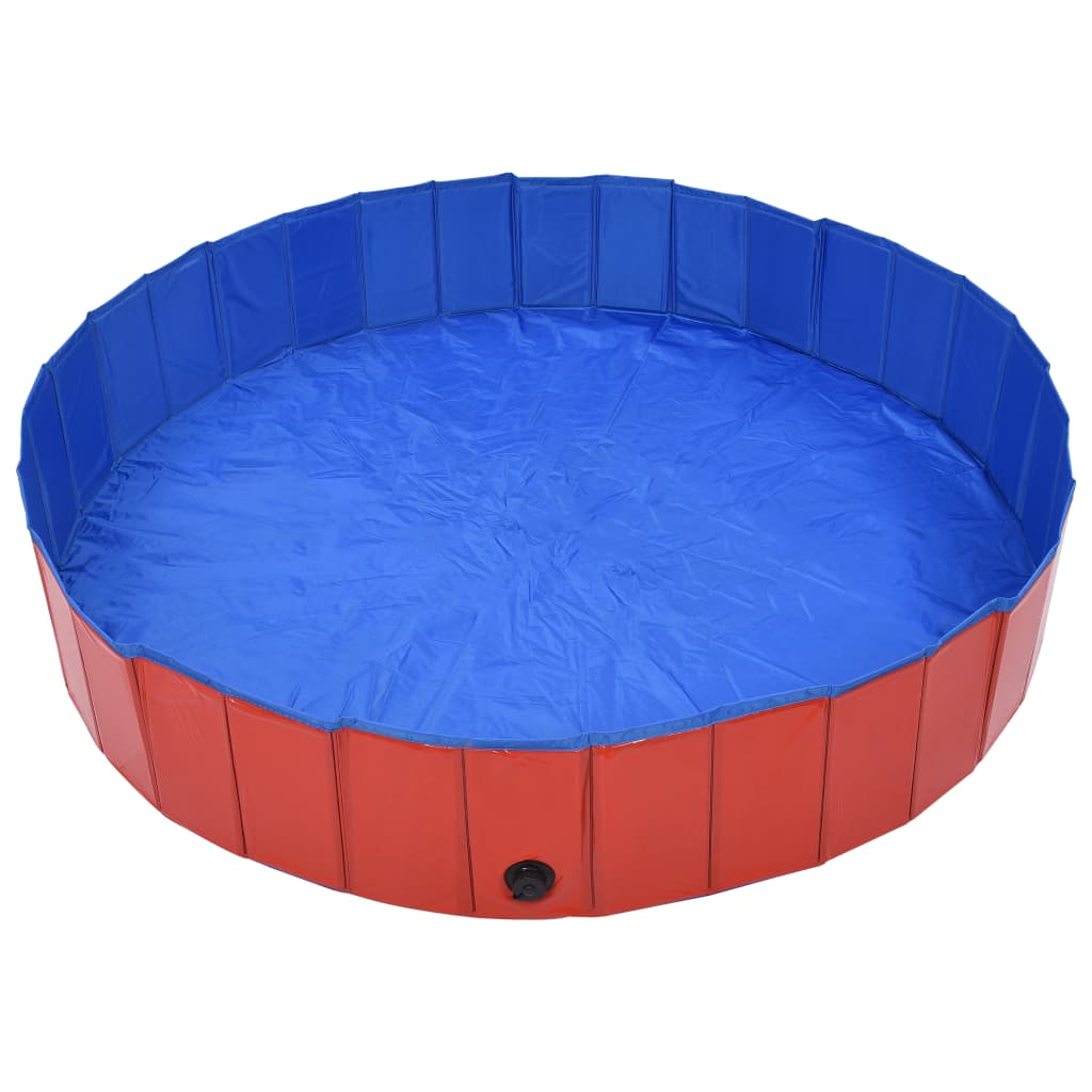 Piscina para perros plegable PVC rojo 160x30 cm vidaXL