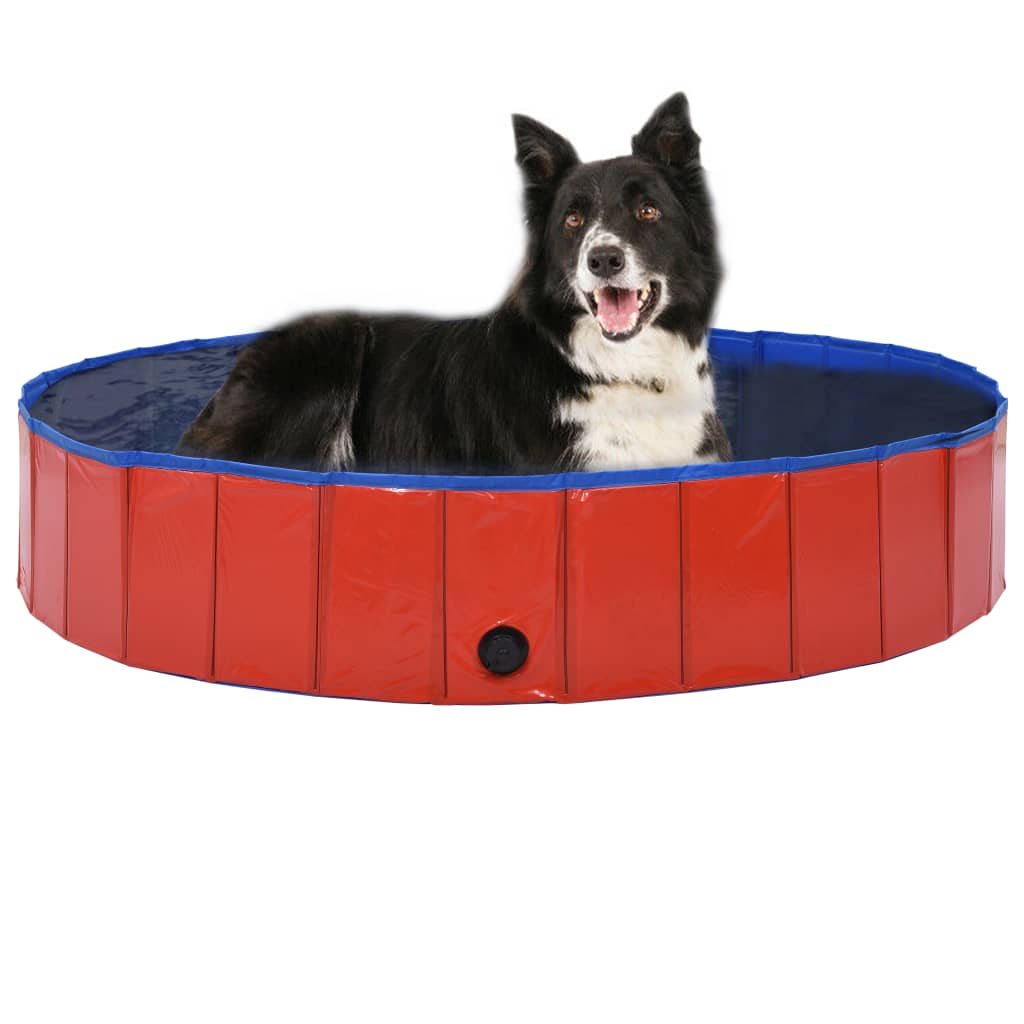 Vetonek Piscina para perros plegable PVC rojo 160x30 cm