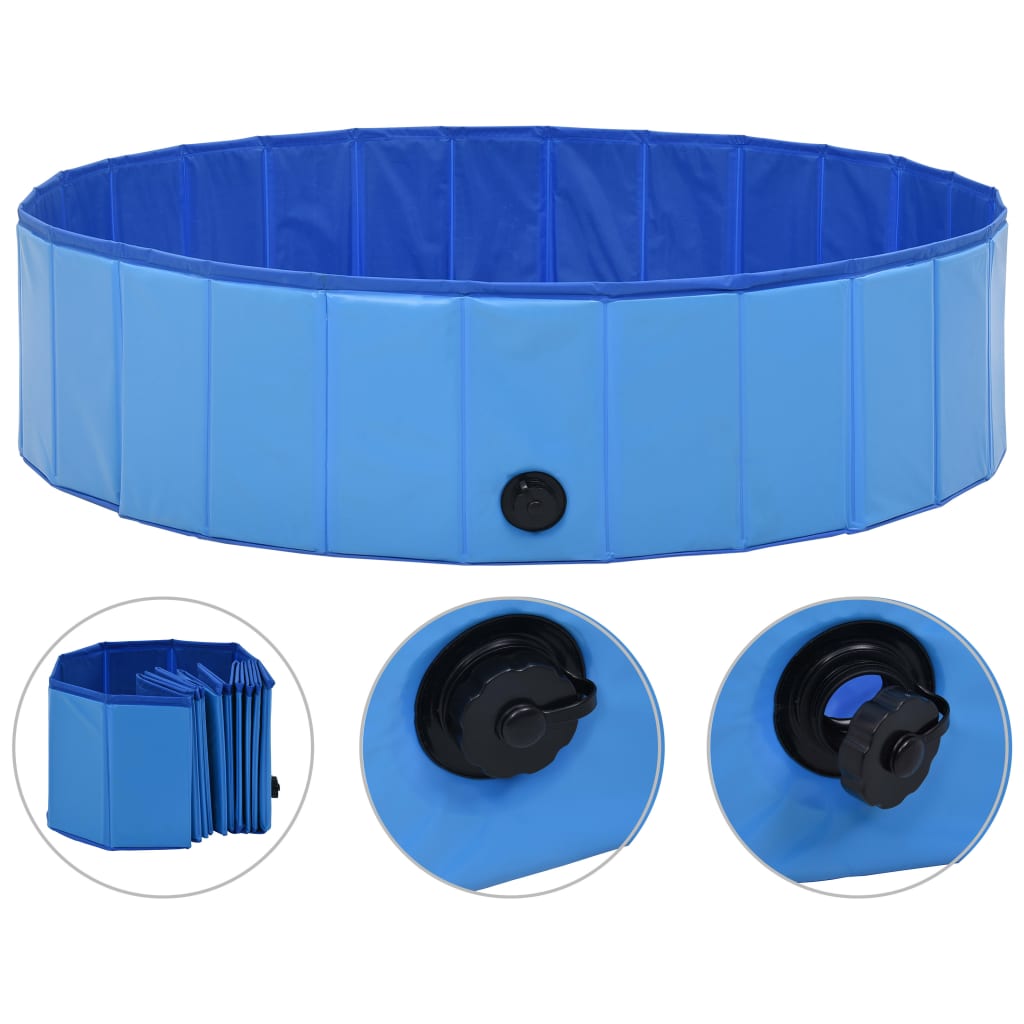 Piscina para perros plegable PVC azul 120x30 cm vidaXL