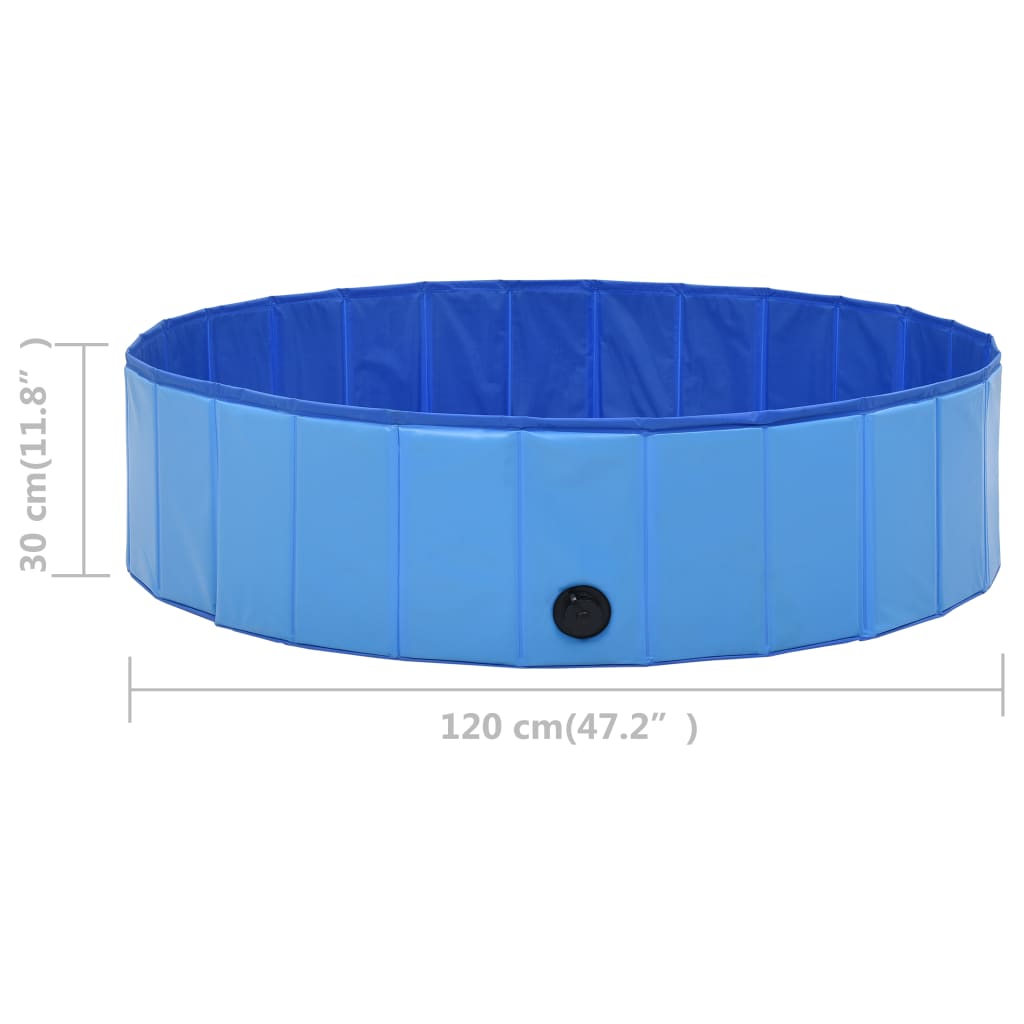 Piscina para perros plegable PVC azul 120x30 cm vidaXL