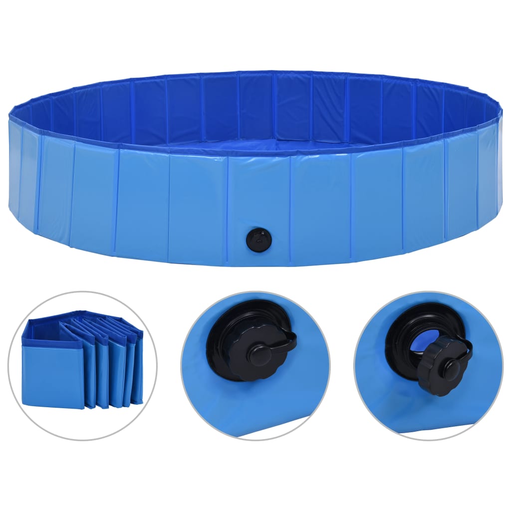 Vetonek Piscina para perros plegable PVC azul 160x30 cm