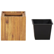 Jardinière en bois d'acacia massif 24,5x24,5x25 cm v3912 - Vetonek