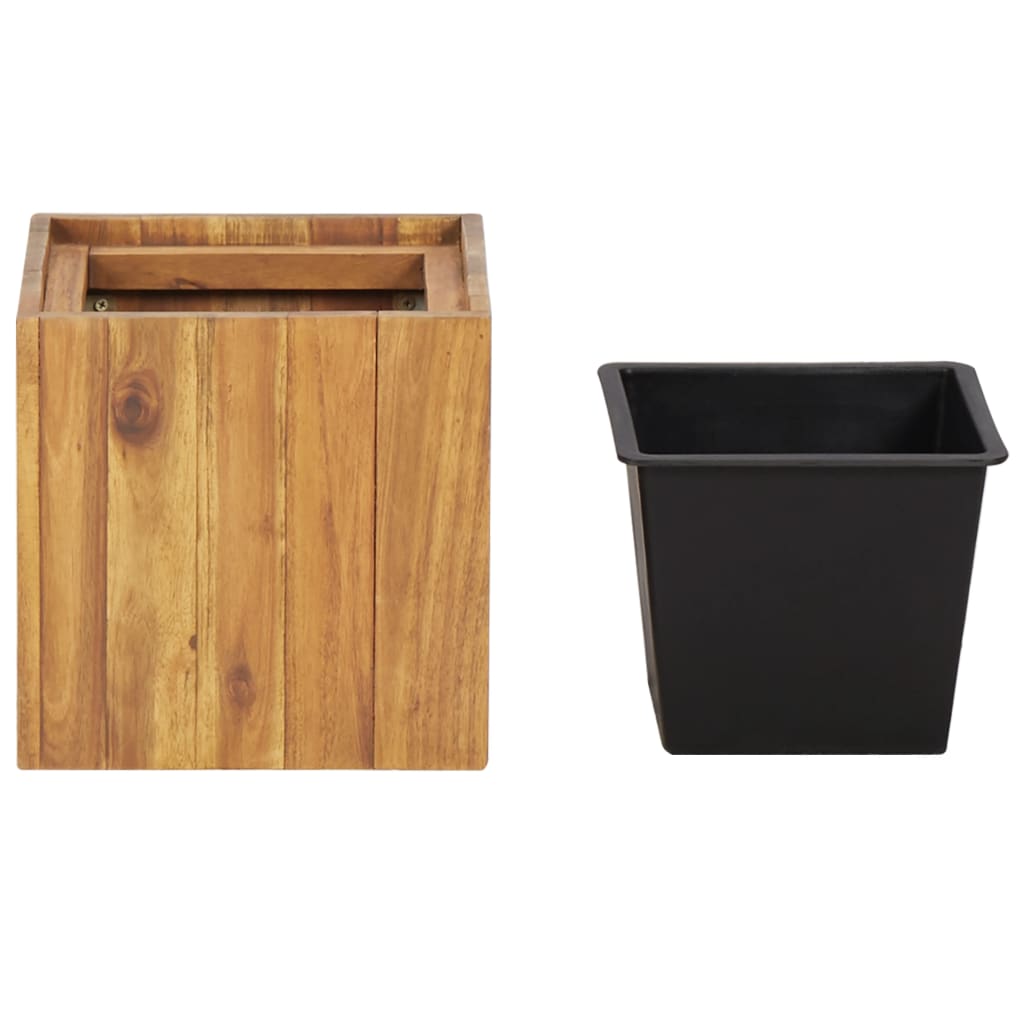 Jardinière en bois d'acacia massif 24,5x24,5x25 cm v3912 - Vetonek