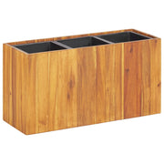 Parterre de fleurs avec 3 pots de fleurs en bois d'acacia massif v3967 Vetonek