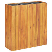 Parterre de fleurs avec 3 pots de fleurs en bois d'acacia massif v3974 Vetonek